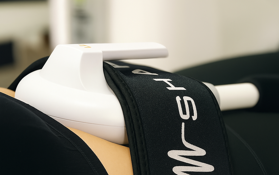 EmshapeX-Behandlung am Bauch bei einer Kundin