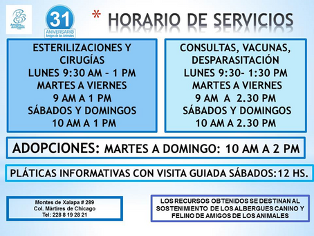 ACTIVIDADES DE AMIGOS DE LOS ANIMALES PARA ABRIL 2022: