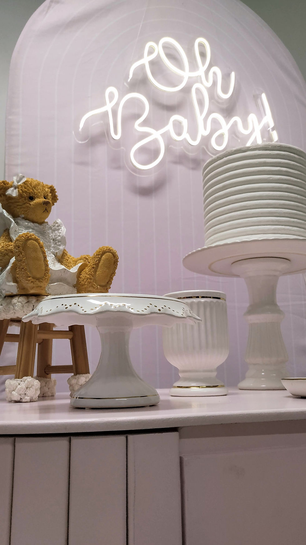 Miniatura: CHÁ DE BEBÊ URSA ROSA/DOURADO