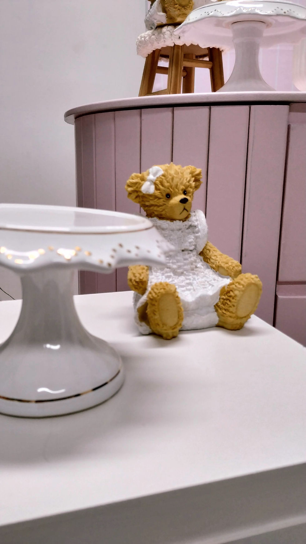 Miniatura: CHÁ DE BEBÊ URSA ROSA/DOURADO