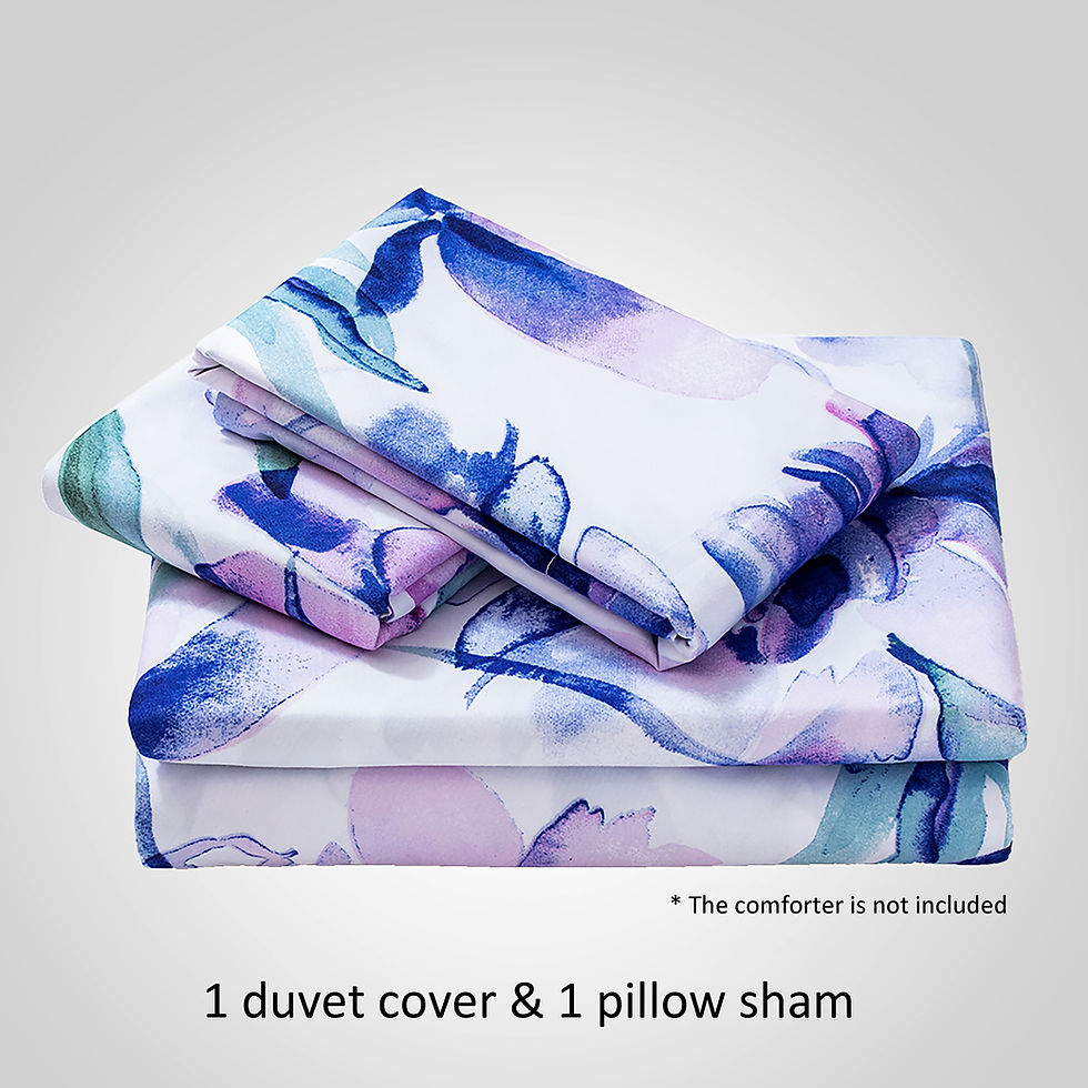 Thumbnail: Violet Flower Floral Duvet Cover Set