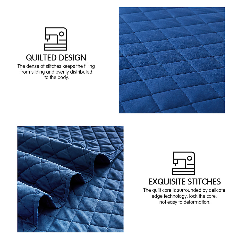 Thumbnail: Blue Quilt Bedspread Set (3pcs)