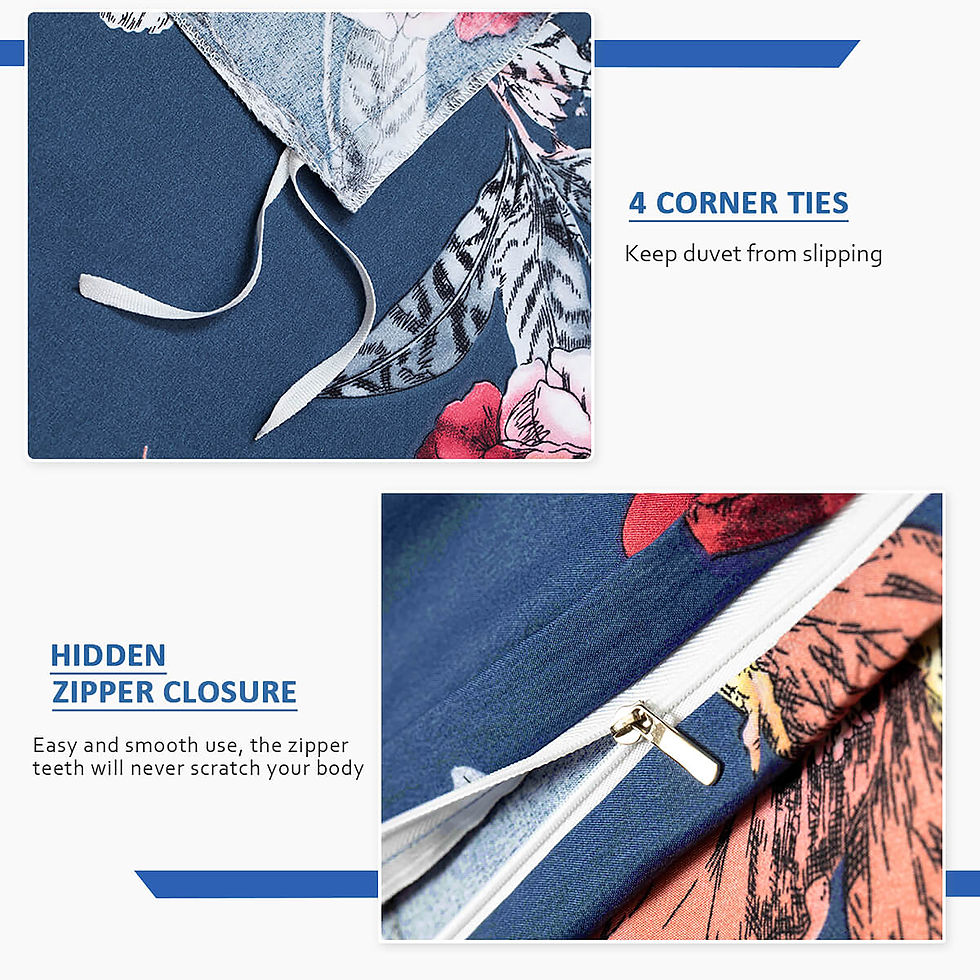 Thumbnail: Flower Blue Floral Duvet Cover Set