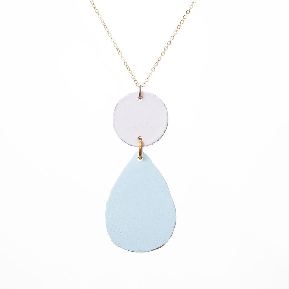 Thumbnail: blue & gold pendant necklace