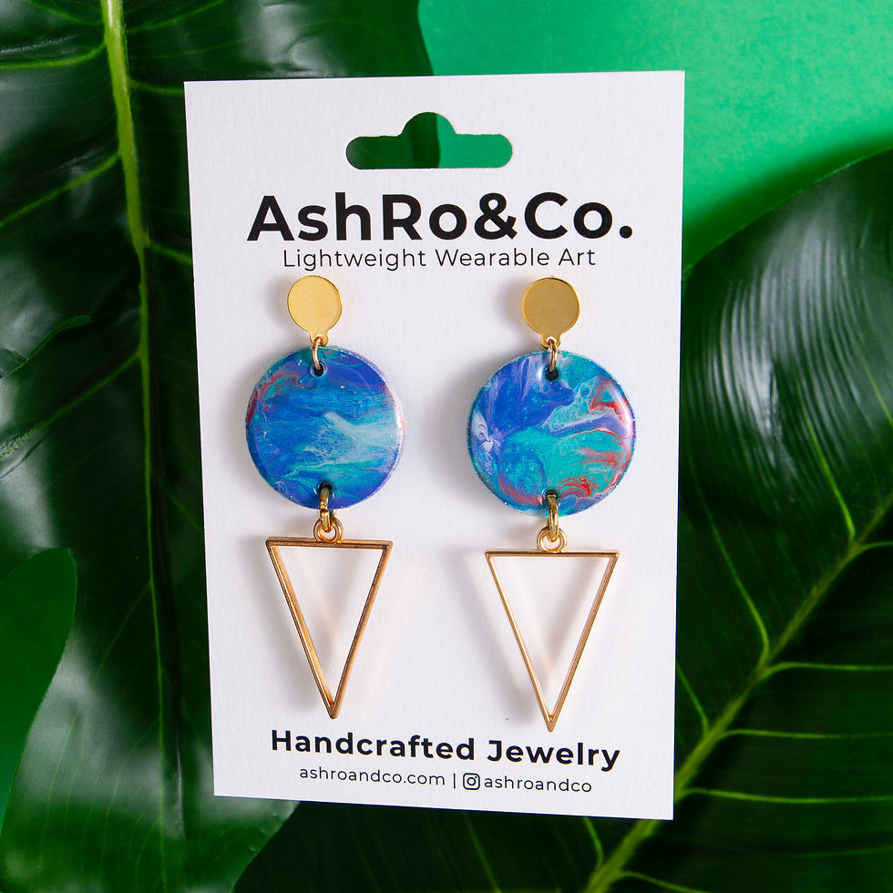 Thumbnail: blue & aqua geometric earrings