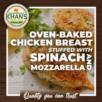 Oven-Baked Chicken Breast stuffed with Spinach and Mozzarella