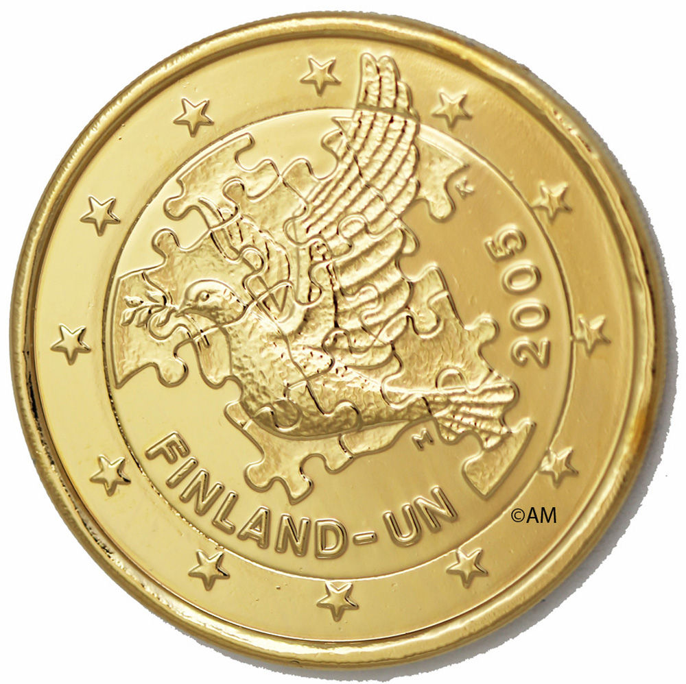 Finlande 2005 Nations Unies- Pièce de 2€ dorée à l'or fin 24 carats (319709)