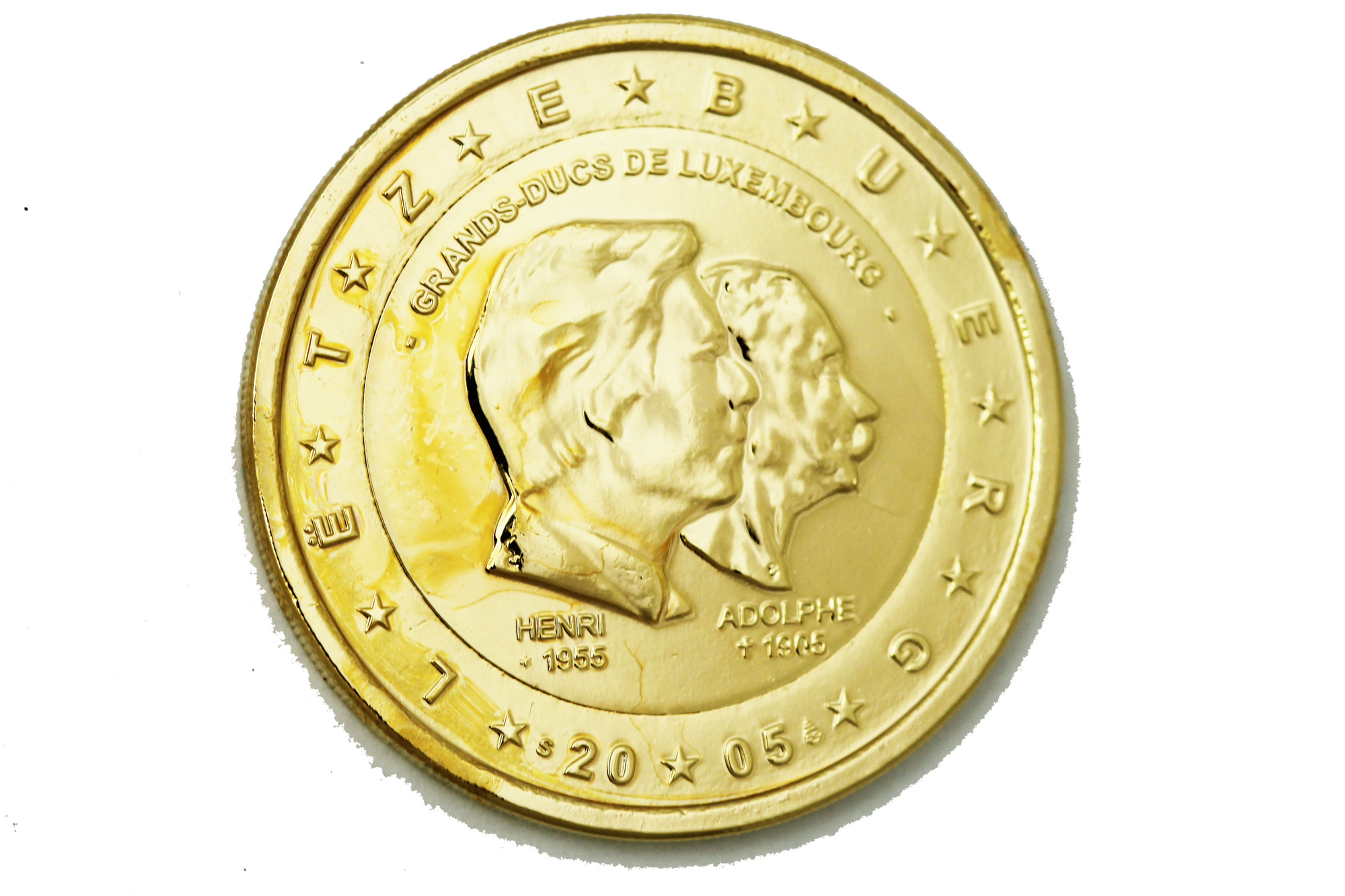 2005 Luxembourg Henri Adolphe- Pièce de 2€ dorée à l'or fin 24 carats (323333)