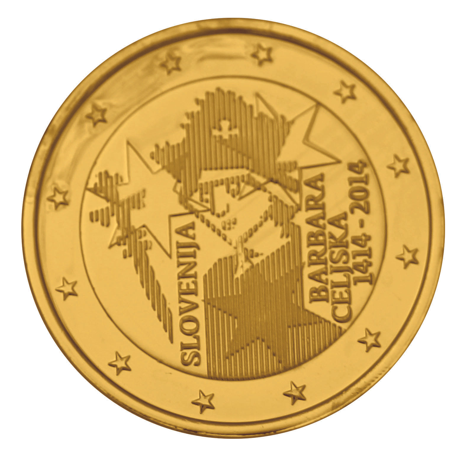 Slovénie 2014 Celjska - Pièce de 2€ dorée à l'or fin 24 carats (326387)
