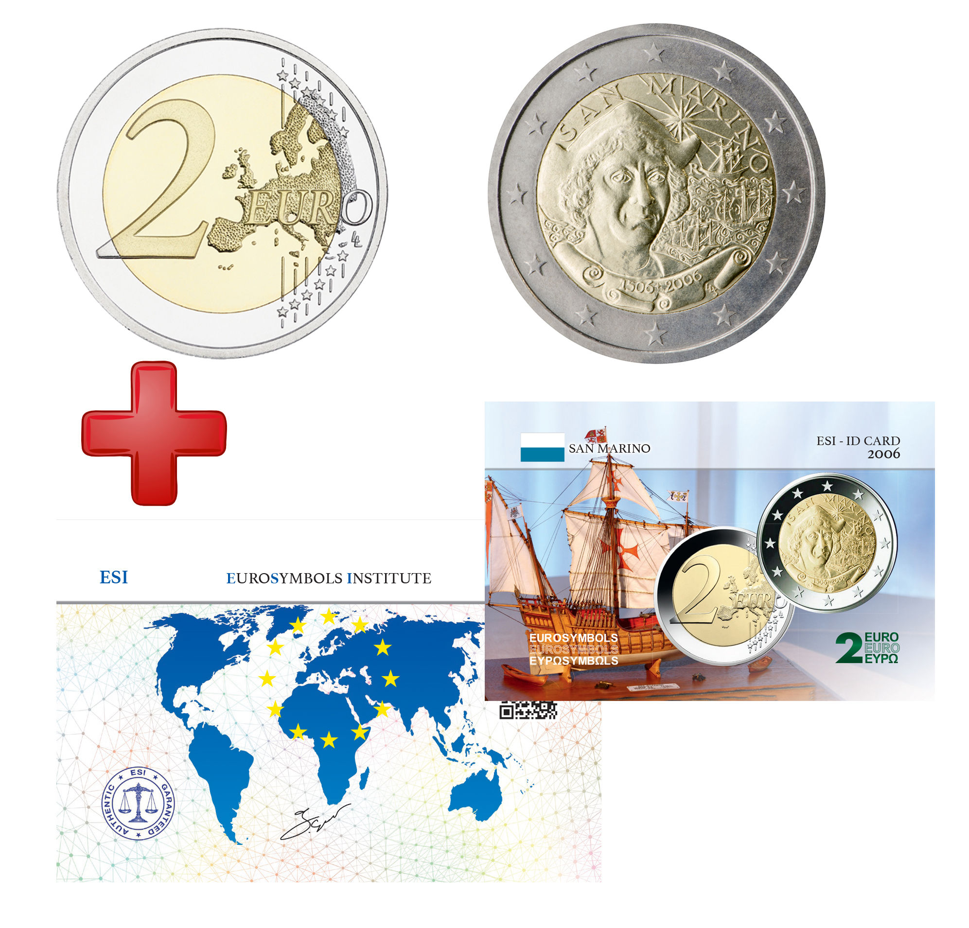 Collection Complète Saint Marin 2006 - pièce+carte commémorative(102204)