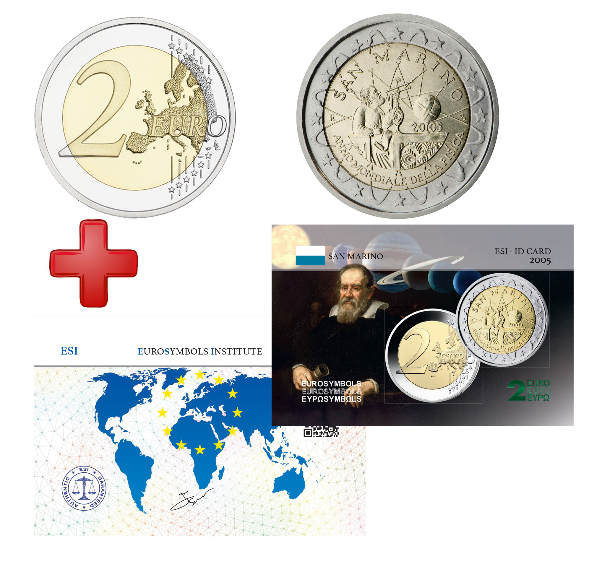 Collection Complète Saint Marin 2005 - pièce+carte commémorative(102192)