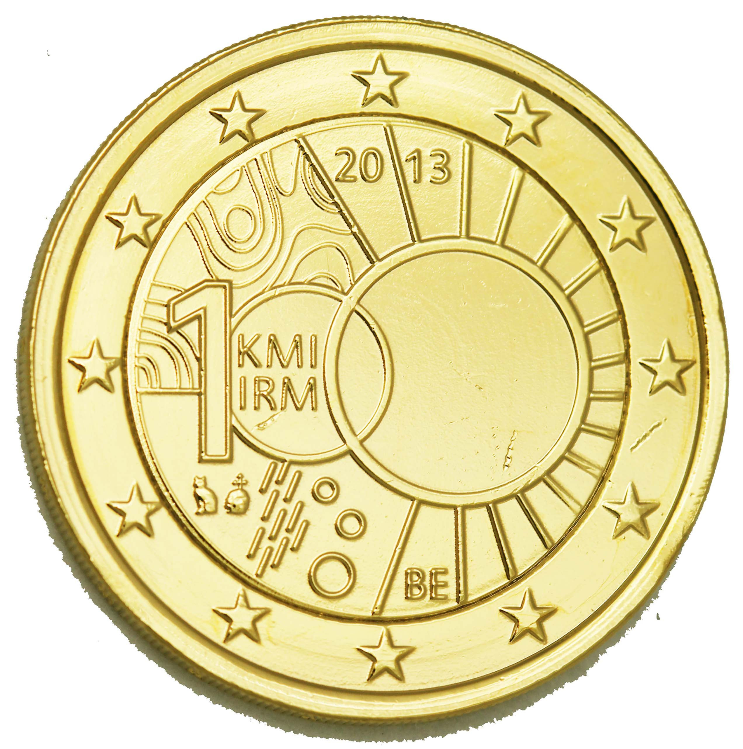 Belgique 2013 I.R.Métérologique - 2€ dorée à l'or fin 24 carats (324279
