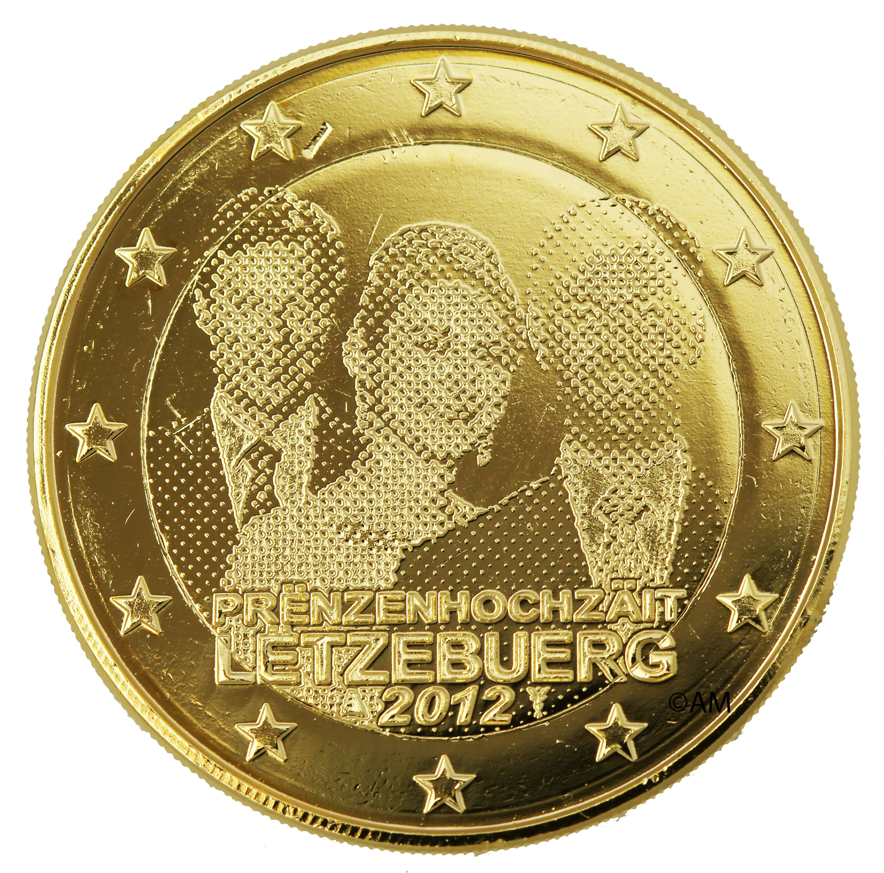 Luxembourg 2012 Mariage - Pièce de 2€ dorée à l'or fin 24 carats (322828)