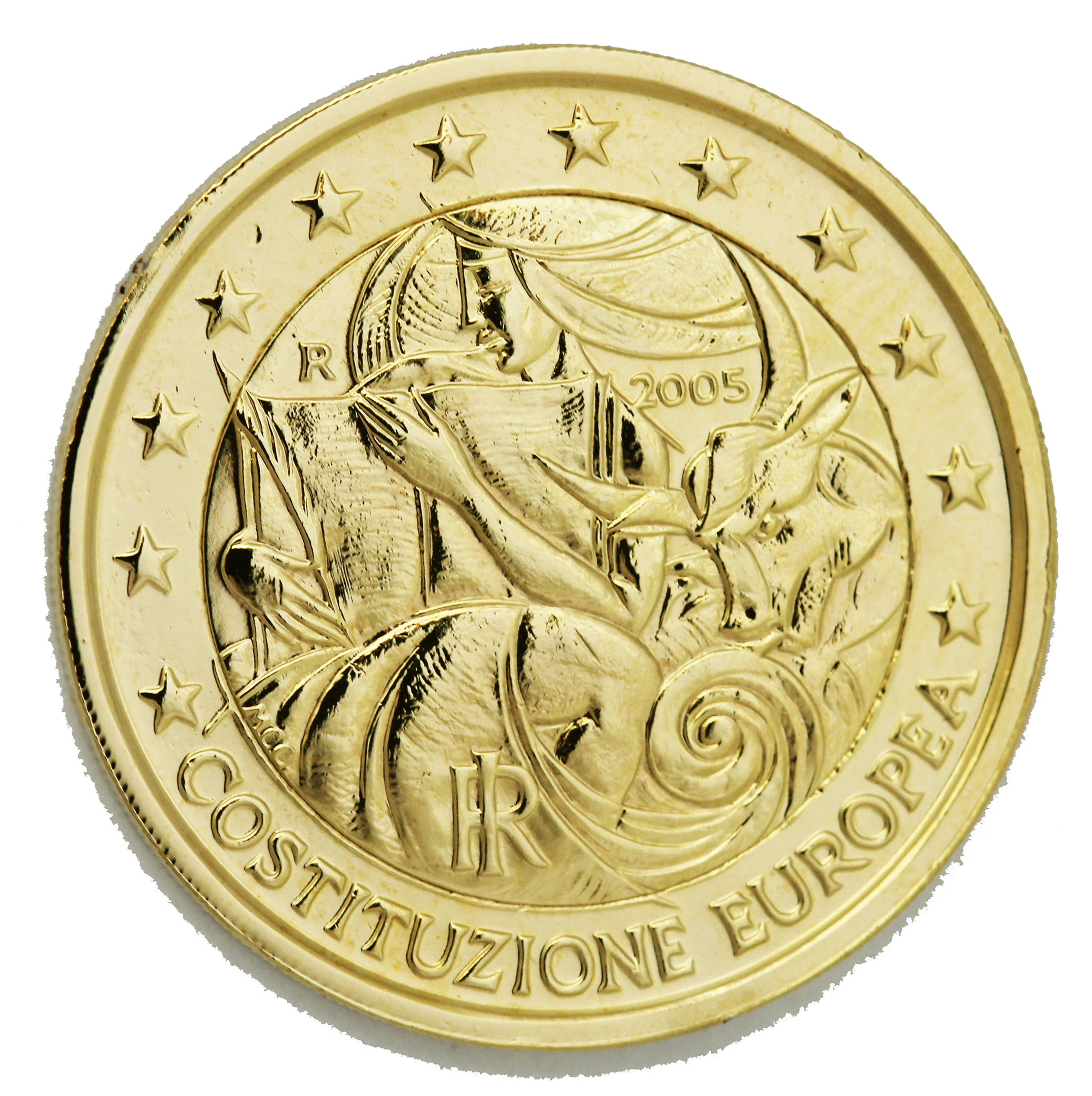 Italie 2005 Constitution Européen - 2€ dorée à l'or fin 24 carats (323326)