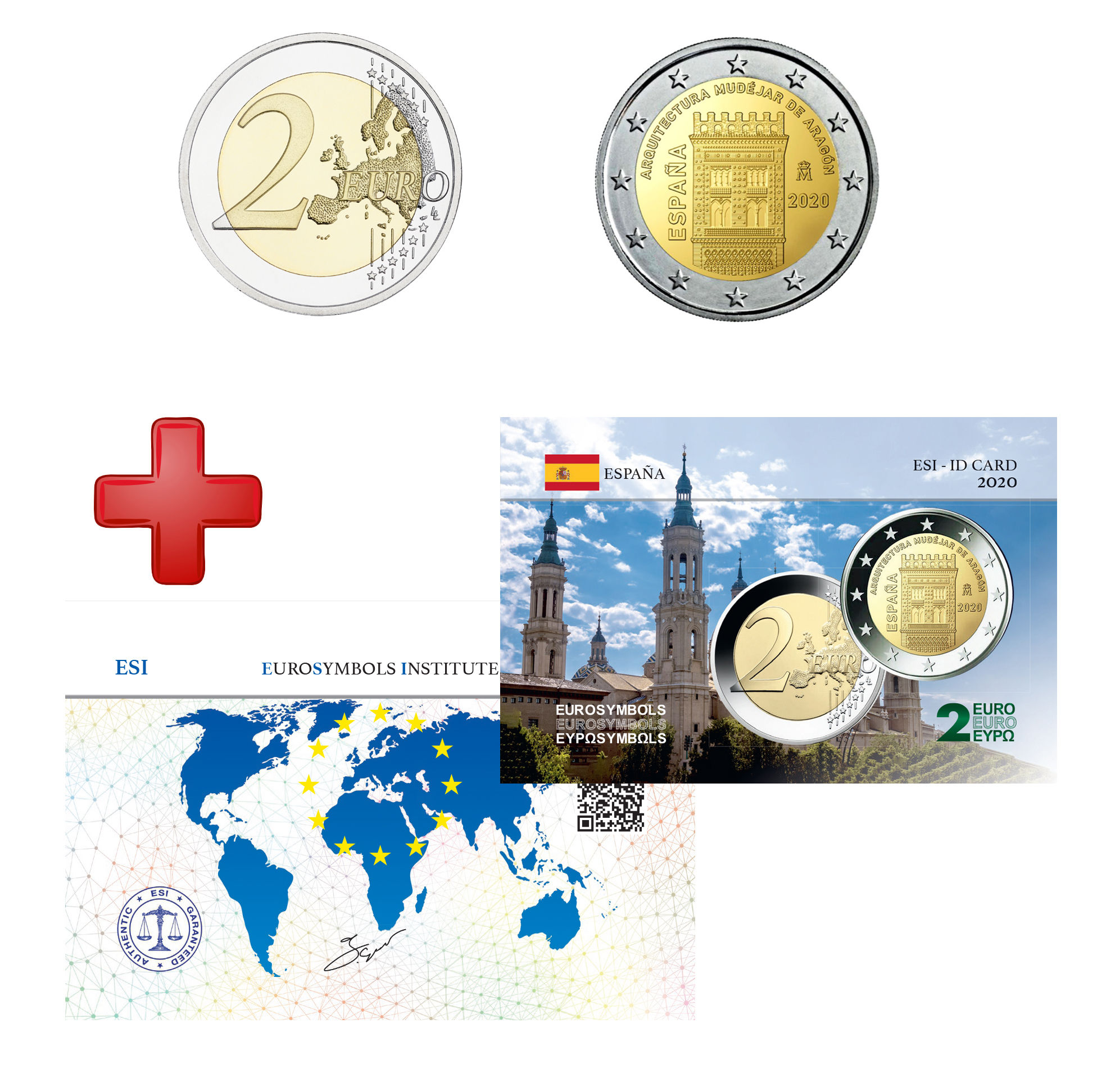 Collection complète Espagne 2020 - Aragon - Pièce+carte commémorative (101401)