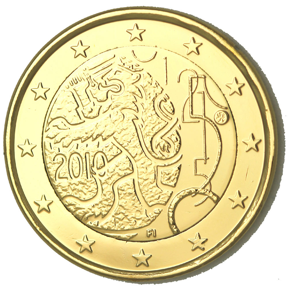 Finlande 2010 Décret - Pièce de 2€ dorée à l'or fin 24 carats ( 319554)