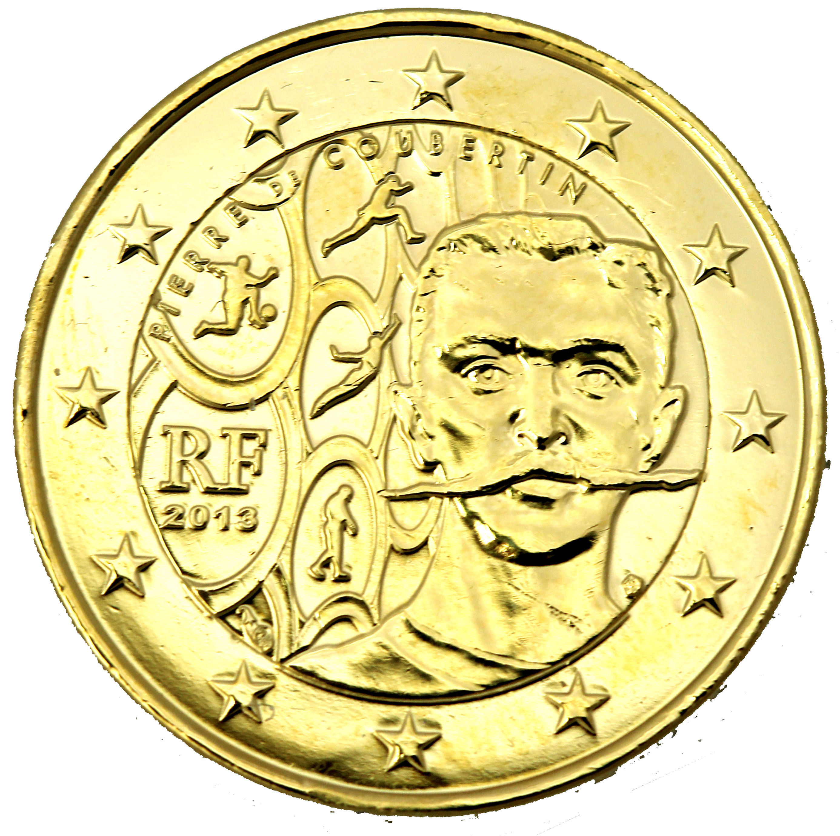 France 2013 Pierre de Coubertin - 2€ dorée à l'or fin 24 carats (323340)