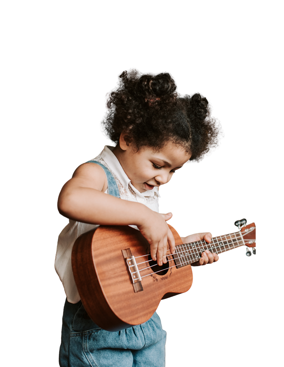Girl strumming the guitar