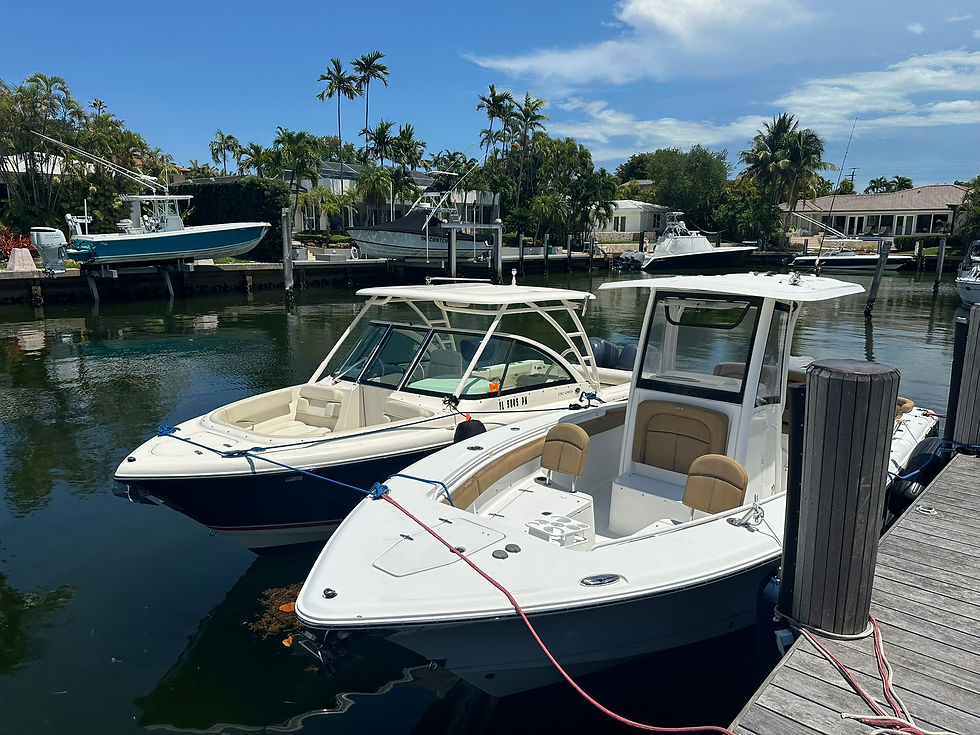 Group lesson on a rental boat