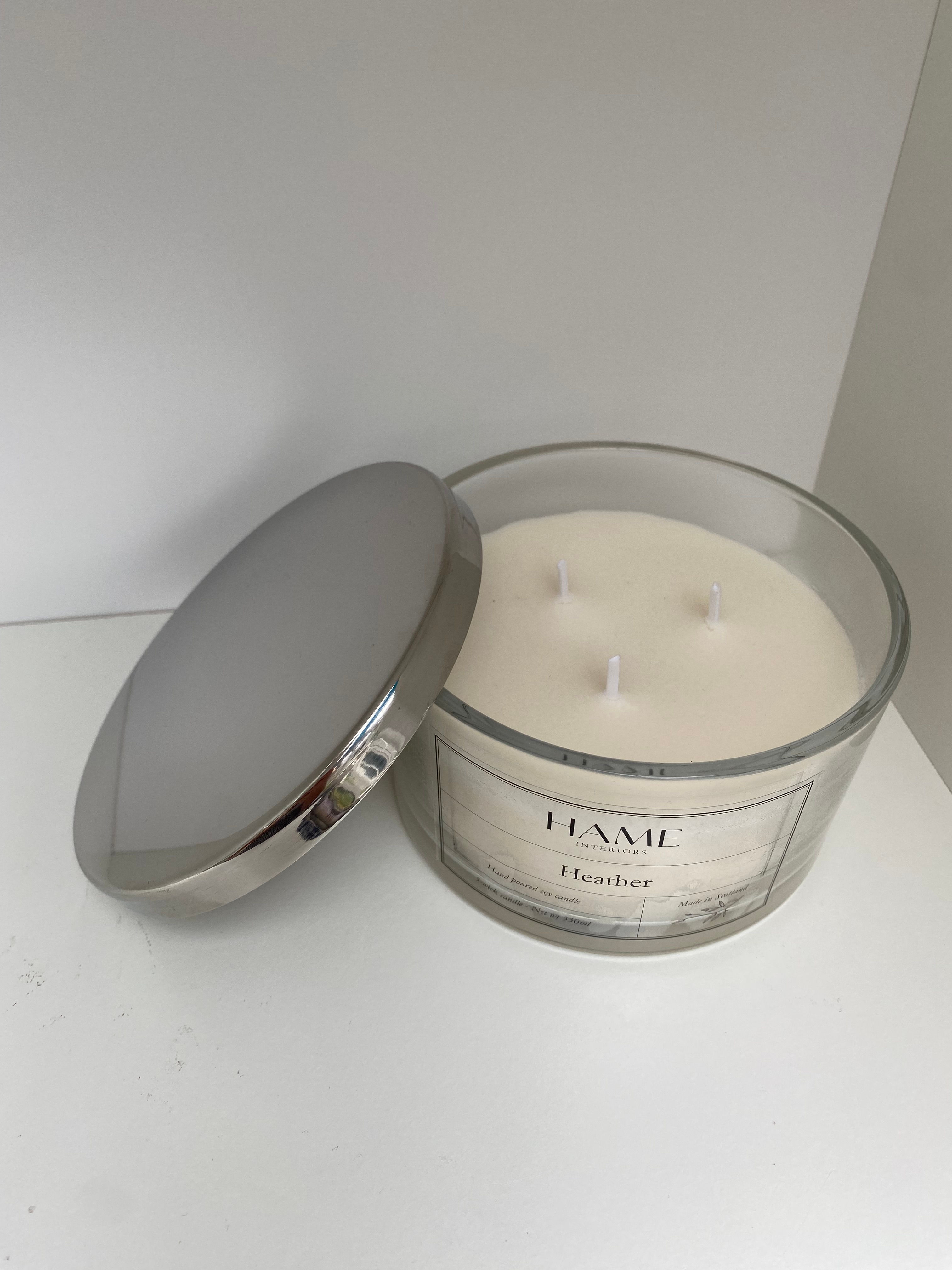 HAME 3-wick candle with lid
