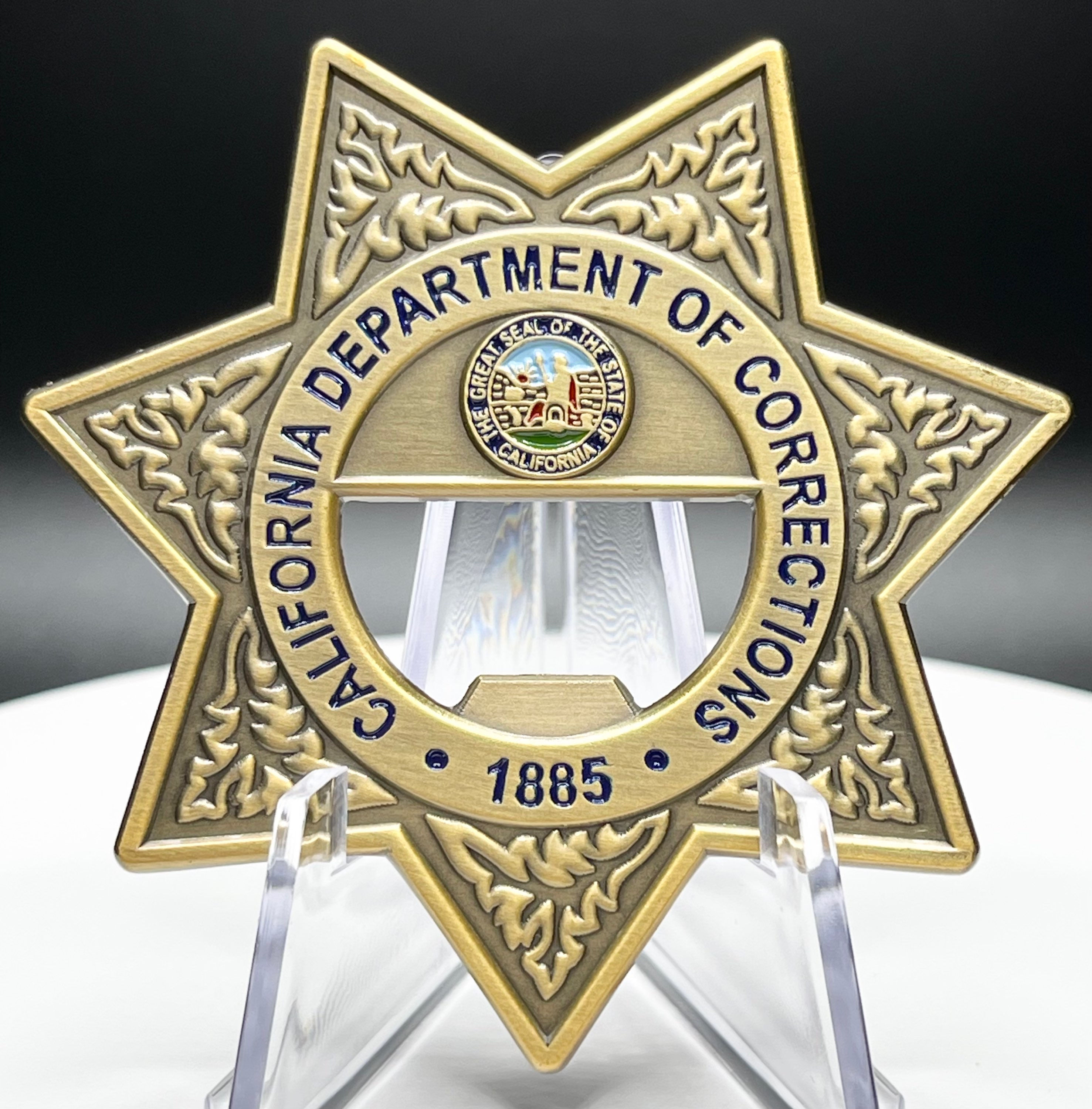 CALIFORNIA DEPARTMENT OF CORRECTIONS BADGE BOTTLE OPENER