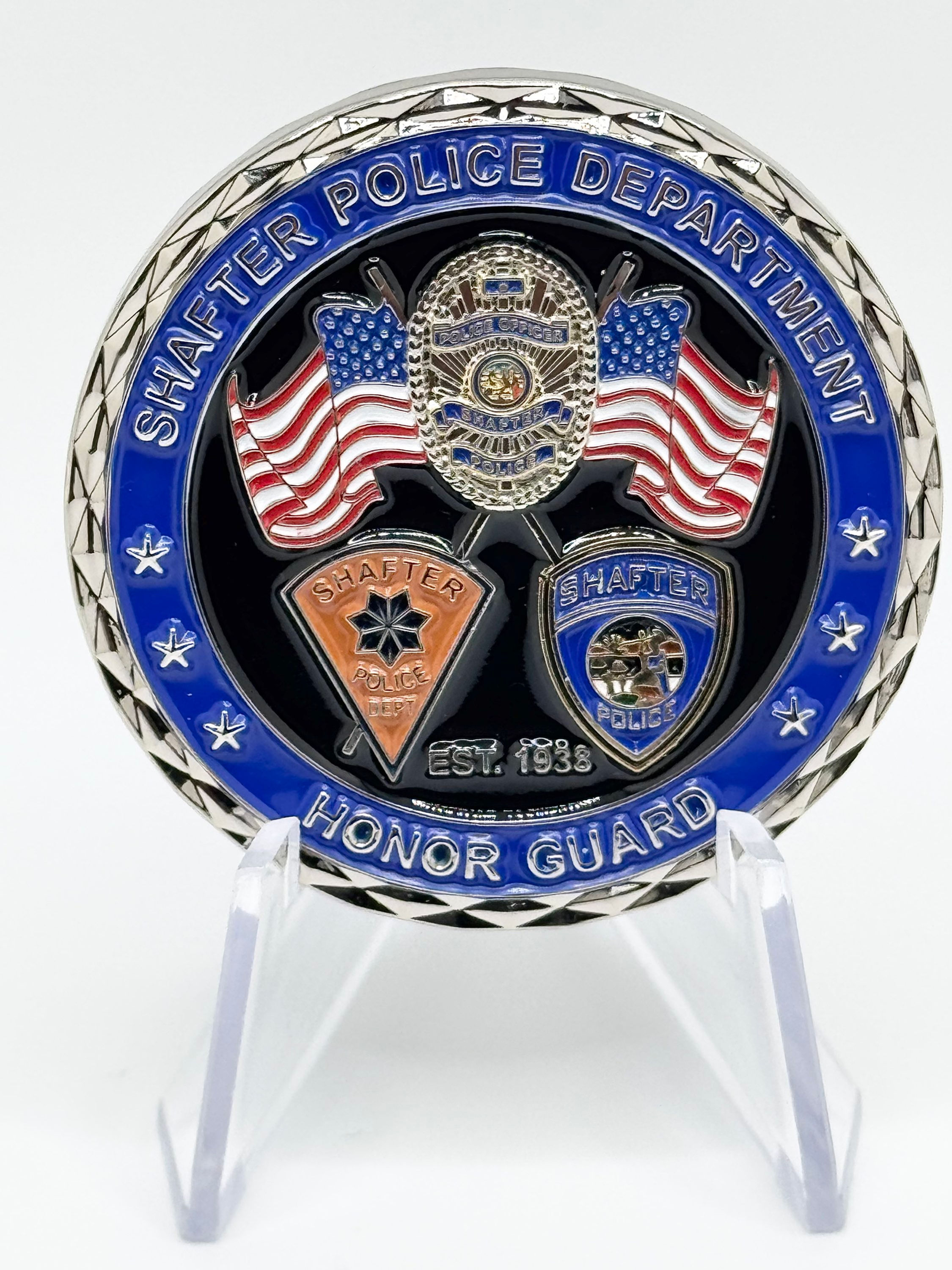 SHAFTER POLICE DEPARTMENT HONOR GUARD COIN (not for sale) CUSTOMER CUSTOM ORDER