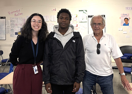 OHS Peter Bank with Emily Blumenthal and student