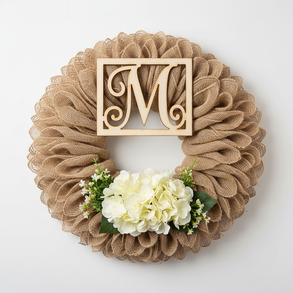 Monogrammed Burlap Wreath