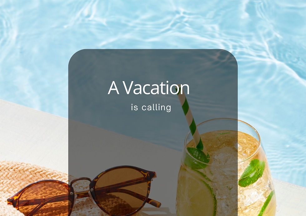 A cell phone says "A Vacation" is calling