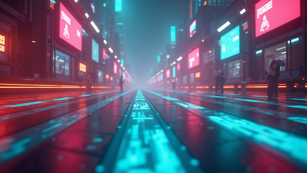 Eye-level view of a colorful game environment with interactive elements