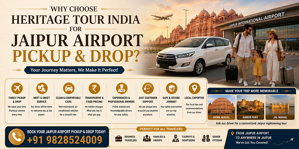 Why Heritage Tour India Offers One of the Best Jaipur Airport Pickup and Drop Services