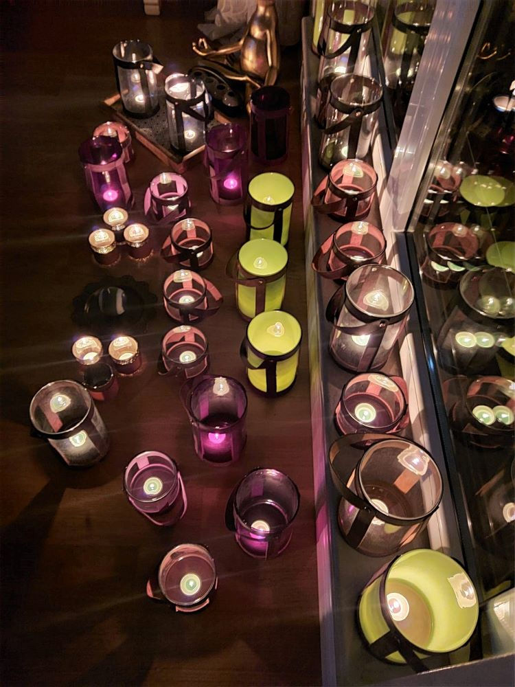 Thumbnail: LUCKIE-S Genuine Leather ,Leather Handle Glass Vase Lantern Candle Holder