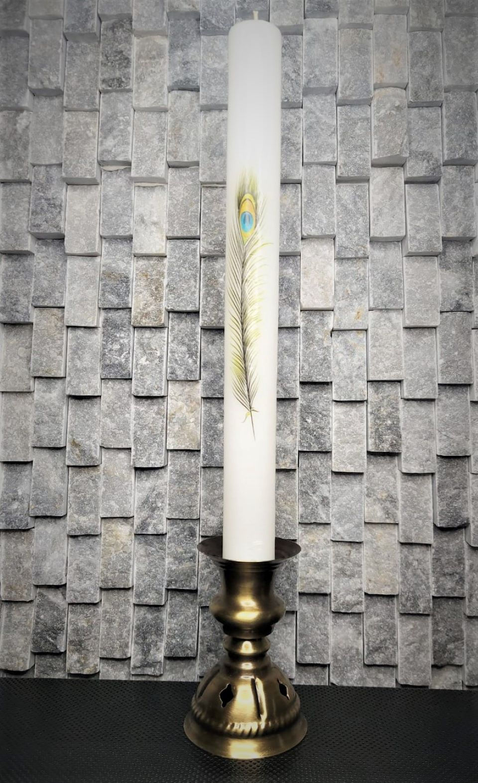 Küçük resim: MİNİ Pirinç Eskitme Şamdan Mumluk