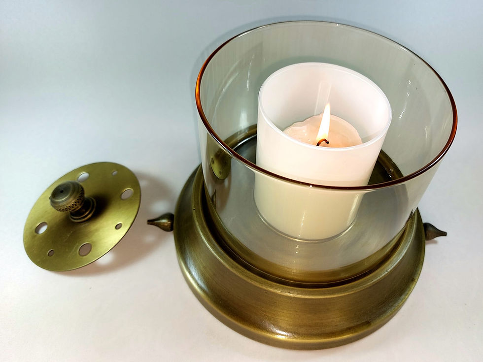 Küçük resim: BRONZSİSTGB Cam Silindir İçinde Silindir ve Metal Mumluk