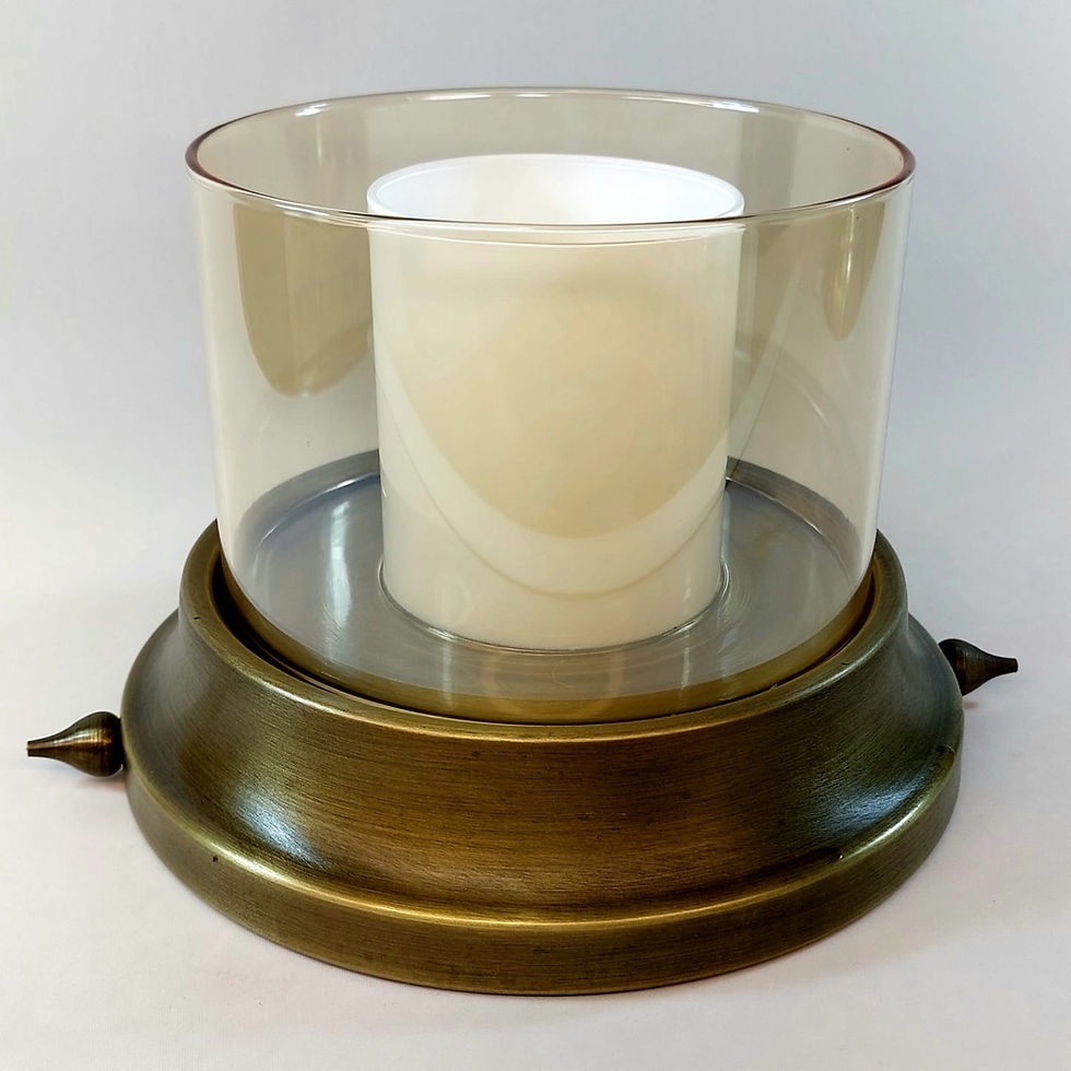 Küçük resim: BRONZSİSTGB Cam Silindir İçinde Silindir ve Metal Mumluk