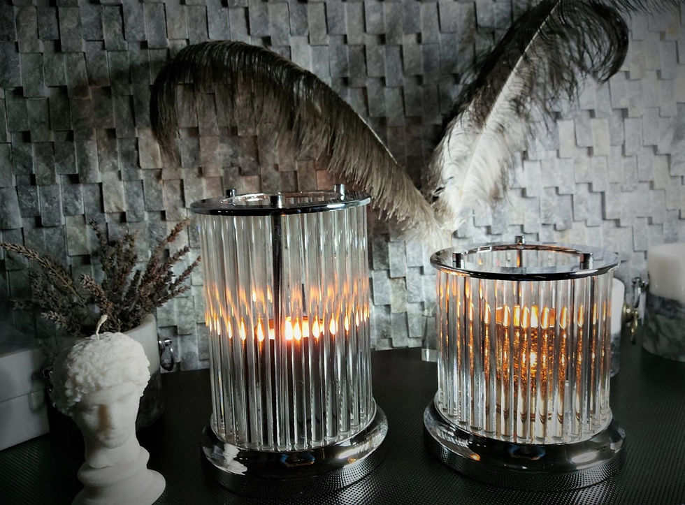 Küçük resim: Kristal Camlı Silindir Mumluk