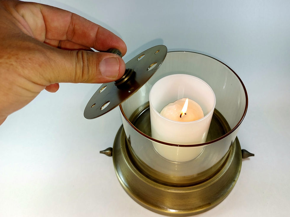 Küçük resim: BRONZSİSTGB Cam Silindir İçinde Silindir ve Metal Mumluk