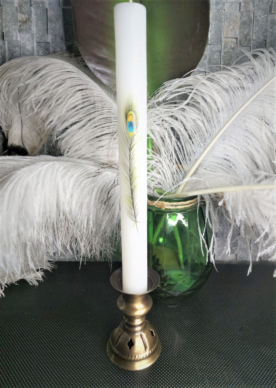 Küçük resim: MİNİ Pirinç Eskitme Şamdan Mumluk