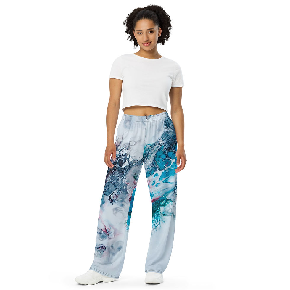 All-over print unisex wide-leg pants