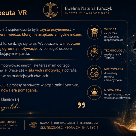 ❤️Rekomendacja❤️Szkolenie z certyfikacja "Terapeuta VR" w Instytucie Świadomości