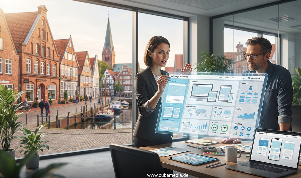 Webdesign Buxtehude mit moderner responsiver Website, UX Design, Performance-Optimierung und strategischer digitaler Präsenz für Unternehmen