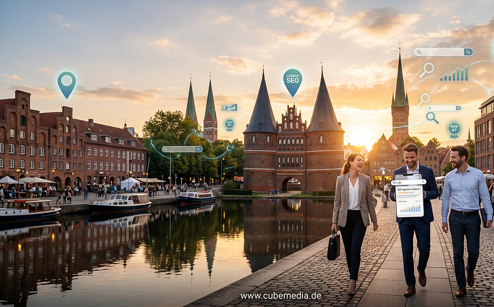 Suchmaschinenoptimierung Lübeck mit Holstentor, regionaler SEO und digitaler Sichtbarkeit für Unternehmen