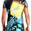 Thumbnail: Black-Turquoise-Yellow Male Long T-Shirt with cube figure on the back