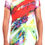 Thumbnail: Red-Green-White Male Long T-Shirt with cube figure on the back