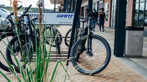Bicycle storage at The Avenues Centre in Hilton