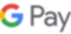 Google Pay logo with colorful G and grey Pay text on black background.