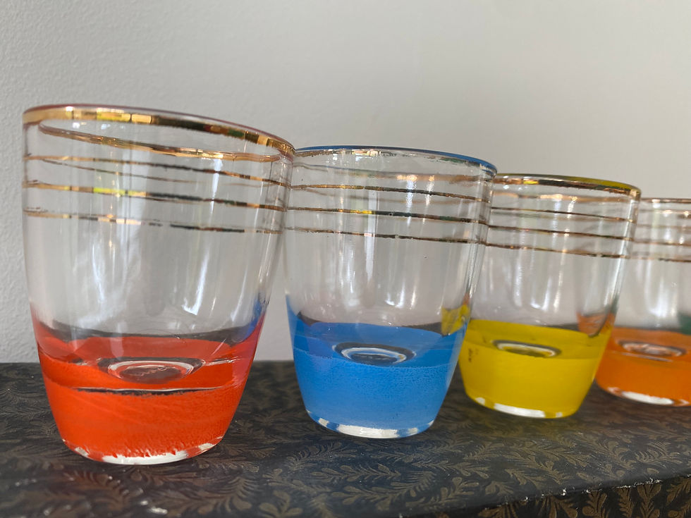 Thumbnail: Vintage French Gold Detail Shot Glasses