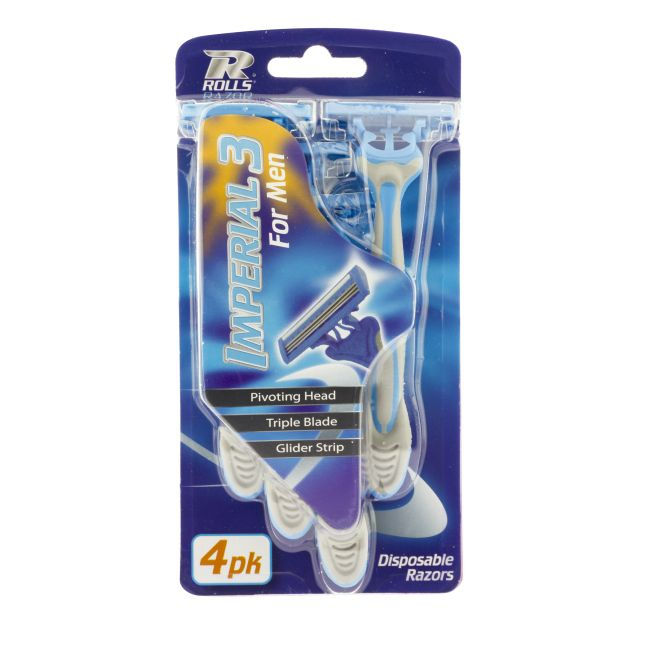 Pack of 4 Mens Triple Blade Razors for smooth finish