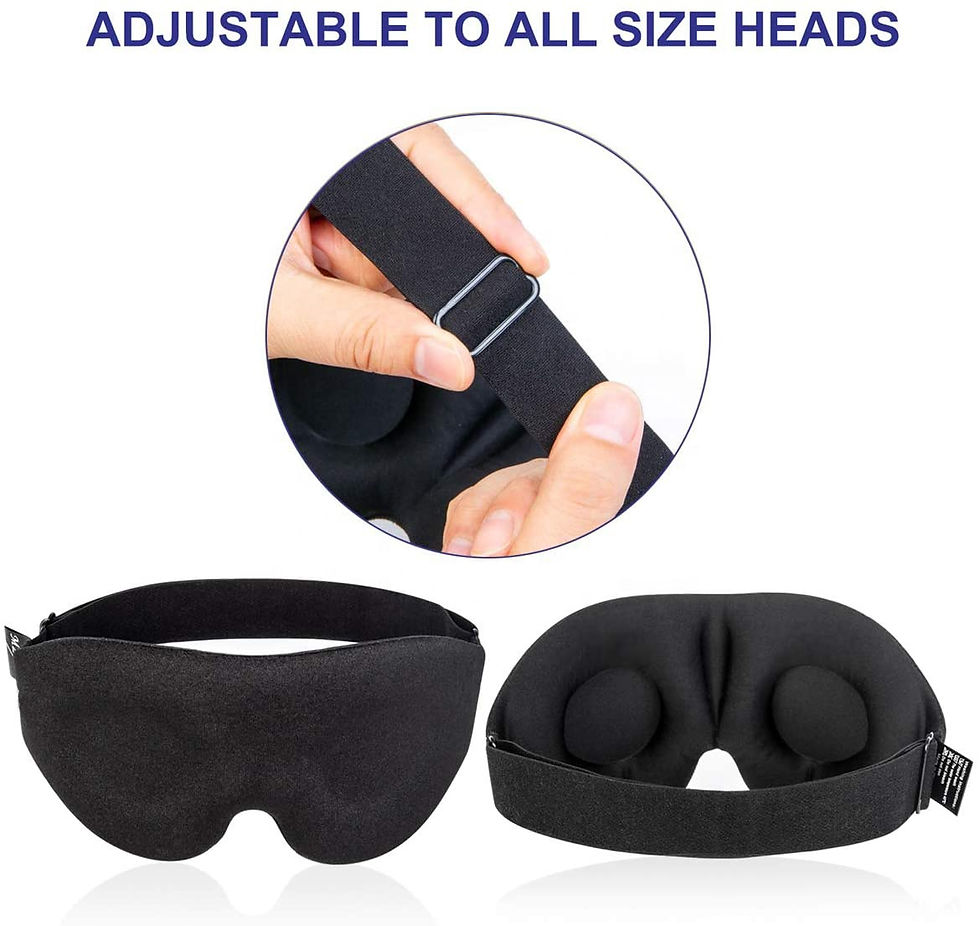 Thumbnail: 3D Black Sleeping Custom Eye Mask Memory Foam Eye Mask Travel Sleep Eye Mask