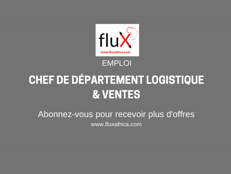 Emploi: Chef de Département Logistique & Ventes